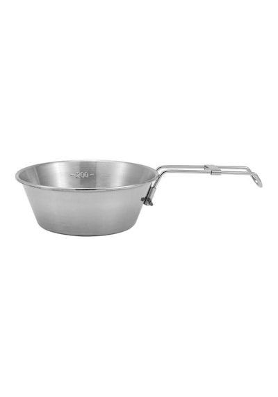 Çelik 275 Ml Katlanır Kulp Ölçekli Kamp Ve Piknik Kasesi Mt102 Gri