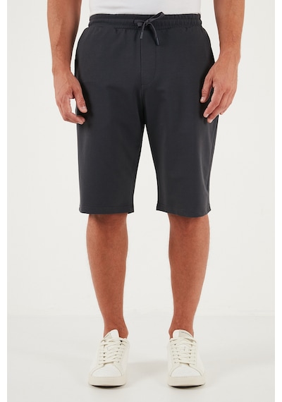 Buratti Pamuklu Regular Fit Normal Bel Belden Bağlamalı Erkek Short 5908021 Antrasit