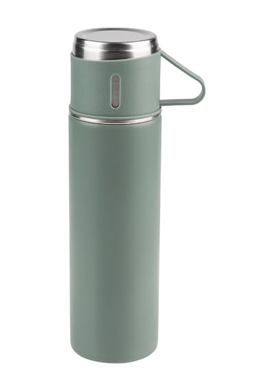 North Pacific Çelik Termos Seti 450 ML Yeşil - 3 Bardaklı