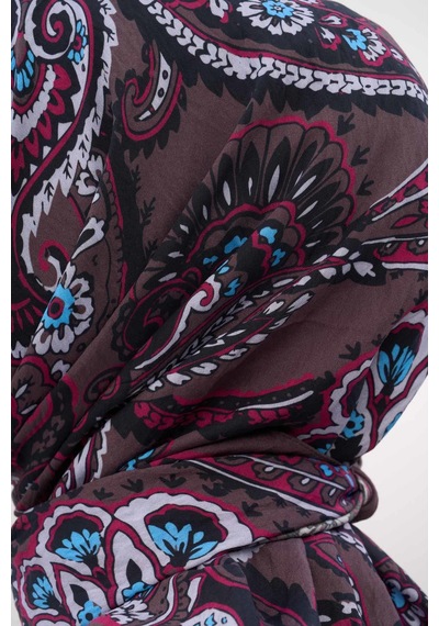 Silk Home Viskon Velora Eşarp Dört Mevsim Etro Desen Soluk Mor 90x90 Çok Renkli