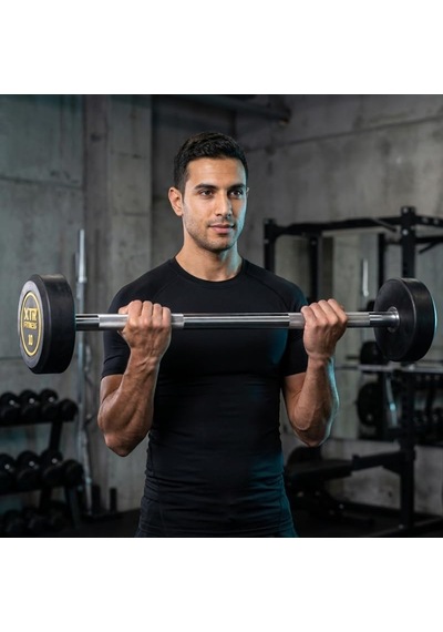 Düz Sabit Bar Çelik Gövde, 3 Mm Kauçuk Kaplama, 30 Mm Çap, Sabit Ağırlık Barı, Fitness Ve Kuvvet Antrenman