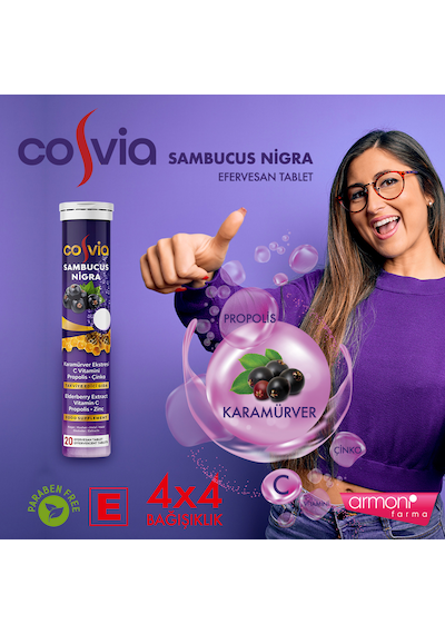 Cosvia Sambucus Nigra Kara Mürver & C Vitamini 20 Tablet