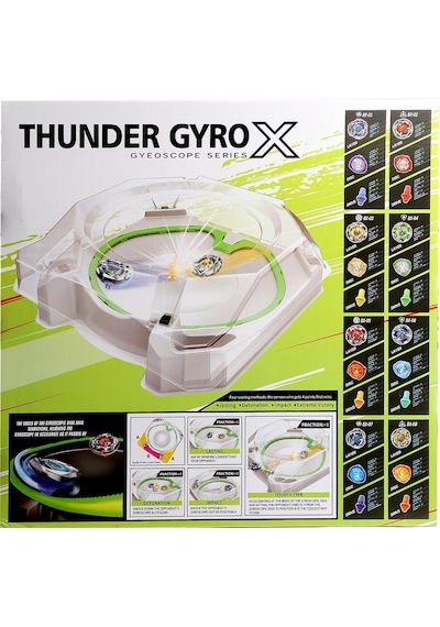 Beyblade X Battle Arena Uyumlu Thunder Gyro X 4 Adet Savaş Topu 2 Fırlatıcı 8 Parça Başlangıç Seti
