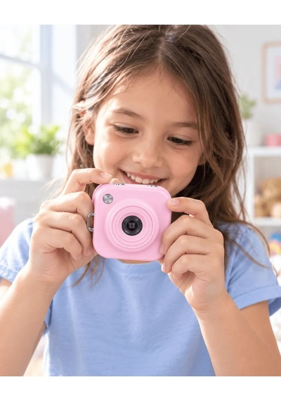 Ers Günlük Ve Seyahat Kullanımı İçin Ekranlı Pembe Mini Dijital Kamera