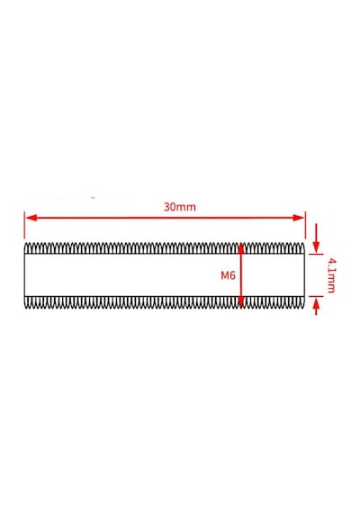 Koodmax 3d Yazıcı E3d V5 M6x30mm Teflonsuz Barel - 4.1mm E3d V5 Uyumlu