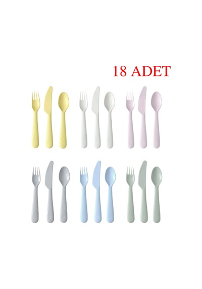 Pratik Dayanıklı Çocuklar İçin Tabak,kase,bardak,çatal,kaşık,bıçak Seti, 36 Parça Çok Renkli - 789360559 Çok Renkli