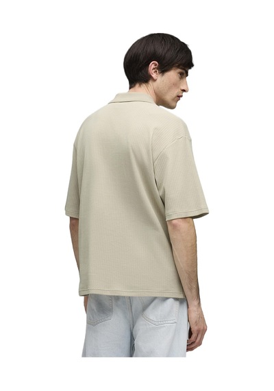 Puma Wardrobe Essentials Boxy Erkek Bej Günlük Stil Polo Yaka T-shirt 63436261 Bej