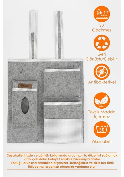 Mor Design Araç İçi Organizeri - Gri
