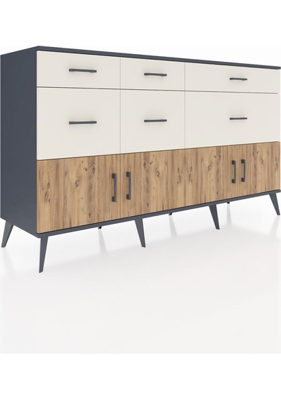 Kronos Konsol Tek Raflı 6 Çekmeceli 4 Kapaklı 176x59x99 Antrasit-çam/aytaşı Atlas Çam/aytası - Antrasıt Kronos Konsol Tek Raflı 6 Çekmeceli 4 Kapaklı 176x59x99 Antrasit-çam/aytaşı Atlas Çam/aytası - Antrasıt