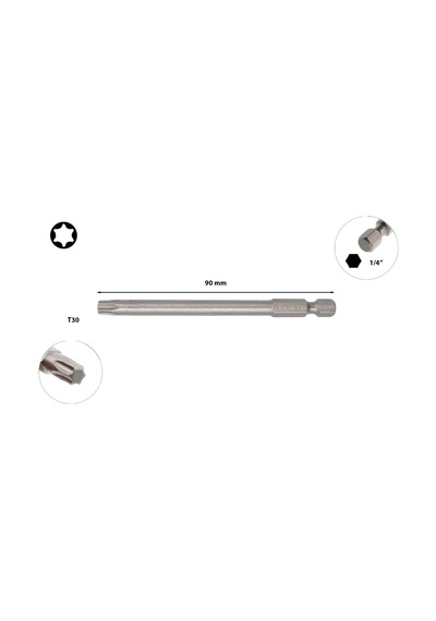 Ceta Form T30 x 90 MM Torx Bits Uç Uzun Cb8099