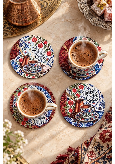 Türk Kahvesi & Çini Desenli Türk Desenleri, Kahve Temalı 4 Lü Bardak Altlığı Set 9 Cm, 3 Mm Ahşap Mdf, Dijital Baskı - 930627091 Diğer Türk Kahvesi & Çini Desenli Türk Desenleri, Kahve Temalı 4 Lü Bardak Altlığı Set 9 Cm, 3 Mm Ahşap Mdf, Dijital Baskı - 930627091 Diğer