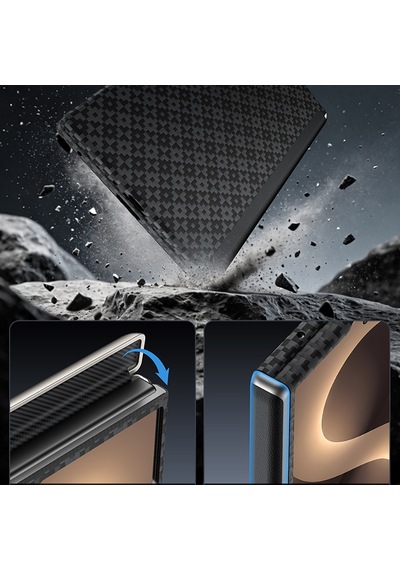 Galaxy Z Fold 8 Benks Armorair Armorgrid Grand Combo Üçlü Aksesuar Seti Karbon Kapak + Film Siyah