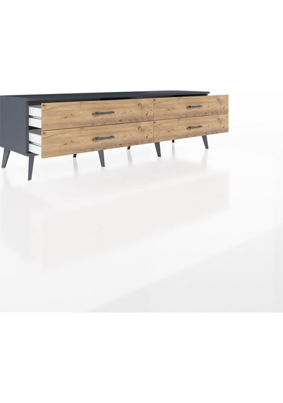 Hyperion Tv Ünitesi 4 Çekmeceli 176x44x51 Antrasit-antrasit/çam Antrasıt/atlas Çam Hyperion Tv Ünitesi 4 Çekmeceli 176x44x51 Antrasit-antrasit/çam Antrasıt/atlas Çam