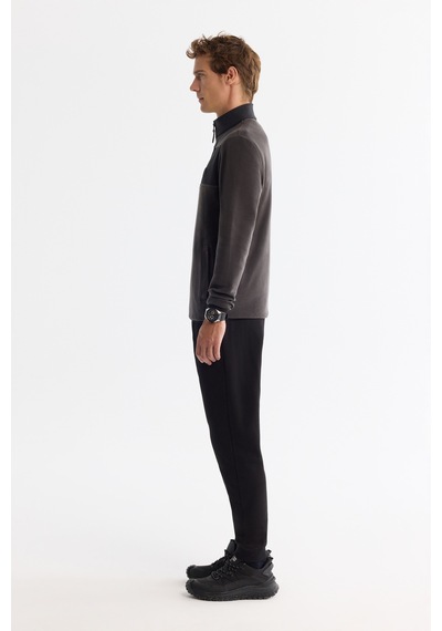 Avva Erkek Antrasit Soğuğa Dayanıklı Fermuarlı Dik Yaka Polar Regular Fit Sweatshirt A42y1380