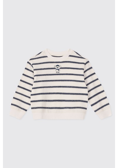 Panço Erkek Bebek Bisiklet Yaka Baskı Detaylı Ekru Sweatshirt 2621bb08015 Krem