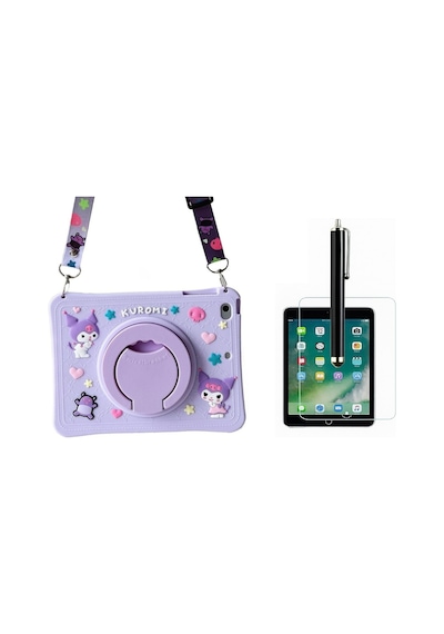 Ennar Honor Pad X8a 11 İnç Uyumlu Kuromi Standlı Askılı Tablet Kılıfı+tablet Kalemi+kirilmaz Cam Tablet Kılıfı