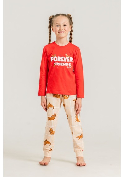 Rolypoly Kız Çocuk Forever Friends Kırmızı Uzun Kol Pijama Takım Rp3907-c-v1 Rp3907-c-v1