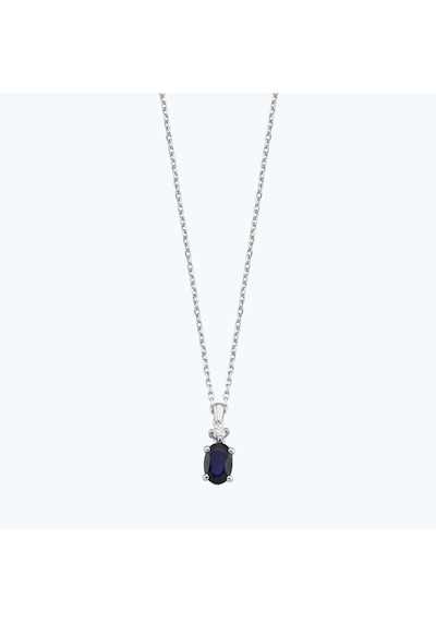 Altınbaş Pırlanta Safir Oval Kolye Nv1069s-14k Beyaz