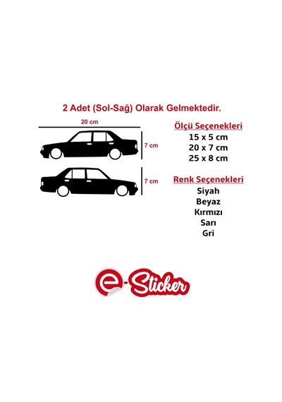 Tofaş Şahin Basık Oto Sticker Araba Sticker (358013247)