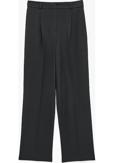 Koton Cepli Regular Fit Düz Bol Paça Pileli Kumaş Pantolon Siyah 7sak40039pw