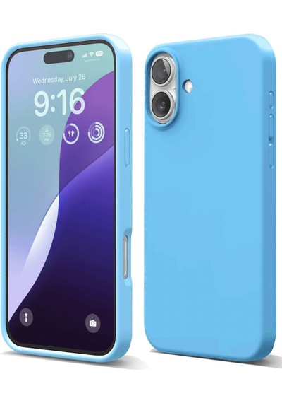Apple Uyumlu - iPhone 16 Plus Kılıf Nano İçi Kadife Silikon - Mavi