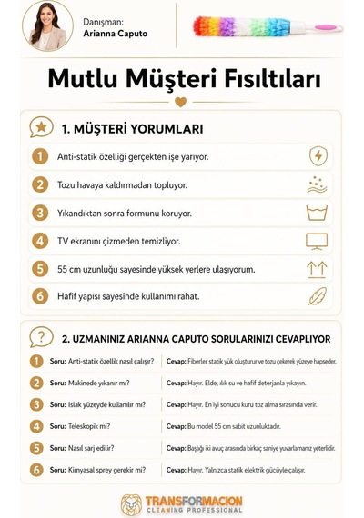 Transformacion Anti-statik Toz Alma Püskülü / Yıkanabilir Gökkuşağı Mikrofiber Toz Alıcı, Araba, Ev, Ofis İç Genel