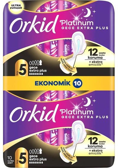 Platinum Hijyenik Ped Gece Ekstra Plus Boy 5 Ekonomik Paket 10 Adet Ped