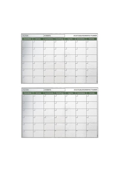 Manyetik Yapışkanlı Bir Aylık Program Planlayıcı Takvim 85x56 Cm Timya/go1395 204604 Siyah