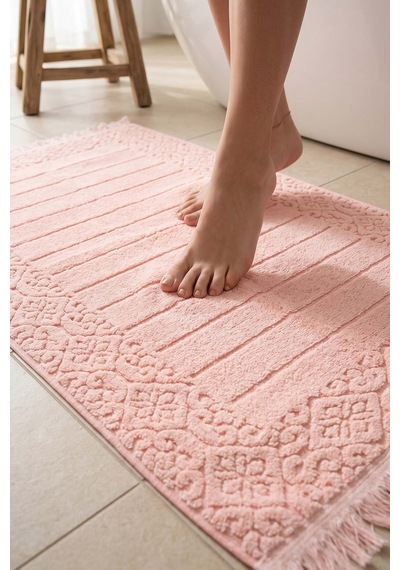 Aflora Pudra %100 Pamuk Ayak Havlusu - 60x130 Cm Pembe