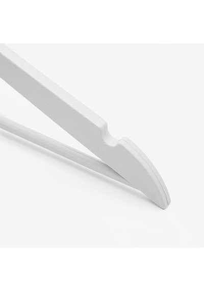 Arch 24 Adet Beyaz Ahşap Görünümlü Plastik Askı Kıyafet Elbise Gömlek Askısı 50cm