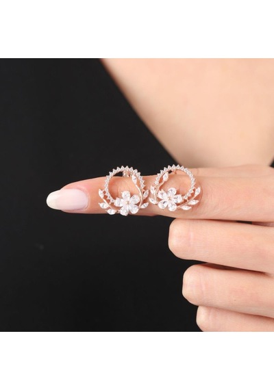 Mia Vento Pırlanta Montür Işıltı Tacı Flowers Gümüş İkili Set