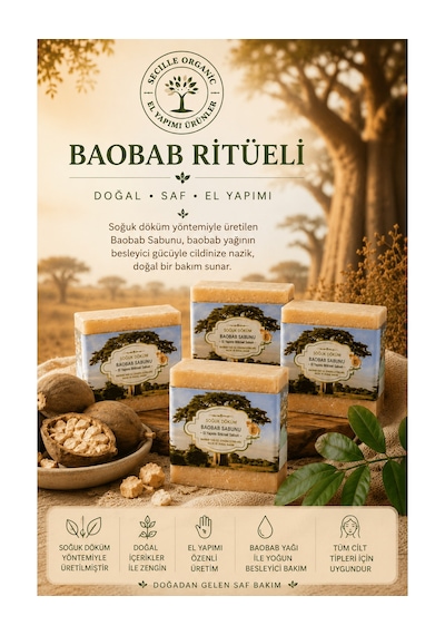 Secille Organic Soğuk Döküm Baobab Sabunu 120 G