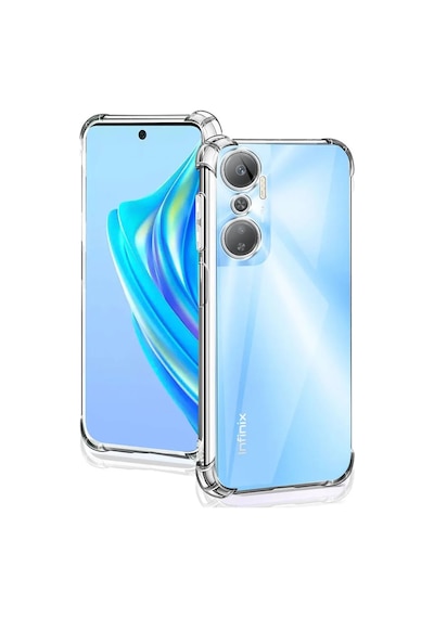Infinix Uyumlu Hot 20 Kapak Kamera Korumalı Airbag Antishock Köşe Korumalı Şeffaf Silikon Kılıf