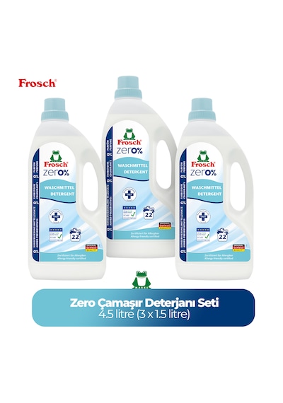 Frosch Zero Çamaşır Deterjanı 3'lü 4,5 Litre