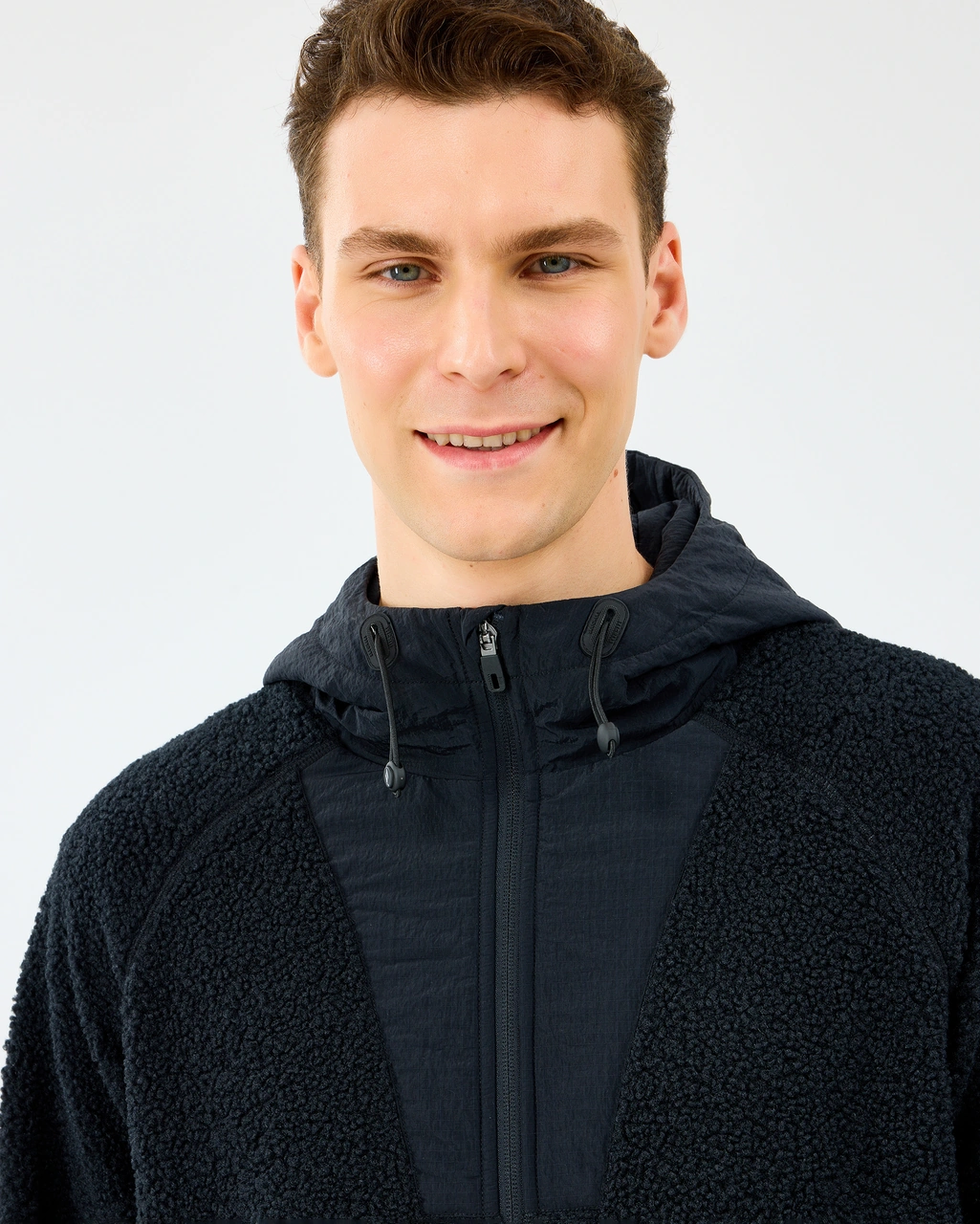 Skechers M Comfort Hoodie Sherpa Jacket Erkek Siyah Mont S2520131-3817 Siyah