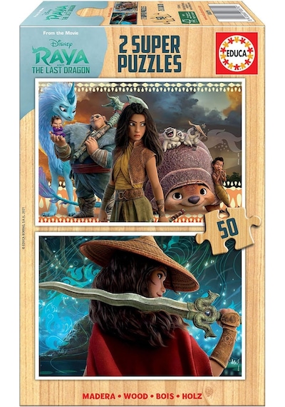 Educa 2x50 Parça Raya Ve The Last Dragon Ahşap Çocuk Puzzle - 4-6 Yaş 1 Adet