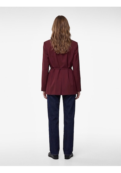 Koton Kemerli Kruvaze Yaka Uzun Kollu Blazer Ceket Bordo 7wak50012pw