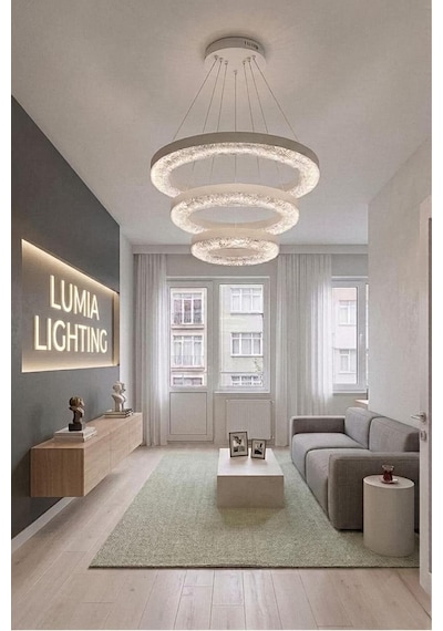 LumiaLighting Vera Model Beyaz Kumandalı 3 Renk Modu Ledli Modern Salon Mutfak Çocuk Yatak Odası Led Avize