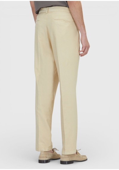 Ramsey Sarı Dokuma Regular Fit Casual Pamuk Karışımlı Pantolon