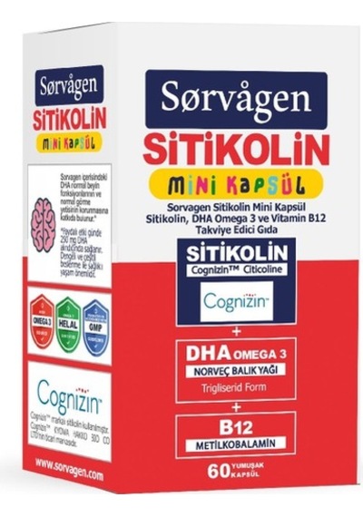 Sorvagen Mini Kapsül Sitikolin, Dha Omega 3 Ve B12 - 60 Kapsül