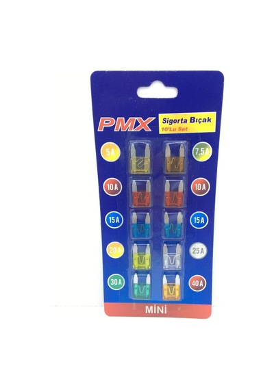 Pmx Üniversal 10 Lu Araç Mini Tip Bıçak Sigorta Seti