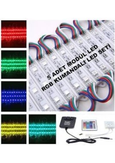5 Led Uzaktan Kumandalı 16 Renk Tak Çalıştır Modül Rgb Led Seti