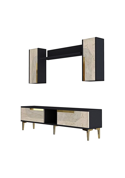 Tvr1502 Meyra Tv Ünitesi Takımı 150cm Antrasit-traverten-gold