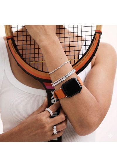 Goldoni Apple Watch Uyumlu İnce Gerçek Deri Kordonu Metal Köprülü