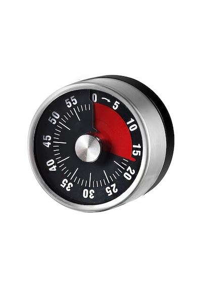 Gri Metal İçi Siyah Mekanik Mıknatıslı Klasik Zilli Mutfak Zamanlayıcı Timer Thr395sy