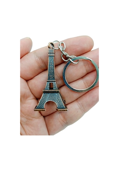 Paris Eyfel Kulesi 3D Metal Anahtarlık Bronz
