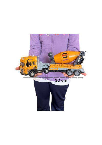 İnşaat Metal Beton Mikseri Işıklı Sesli Büyük Boy Çocuk Mühendisliği Eğitici Oyuncak