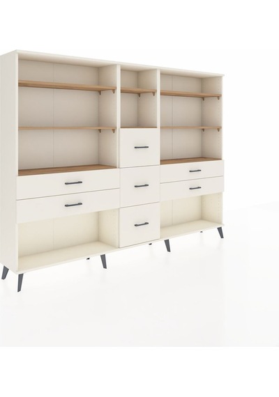 Arges Dolap 8 Raflı 7 Çekmeceli 220x30x163 Aytaşı-çam/aytaşı Atlas Çam/aytası - Aytası