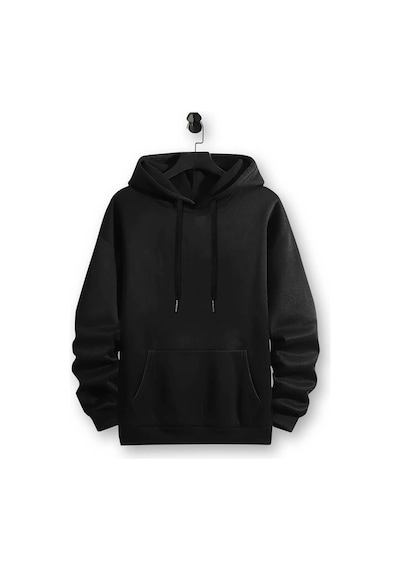 Medinenur Astronot Arka Baskılı Kapüşonlu Sweatshirt Siyah