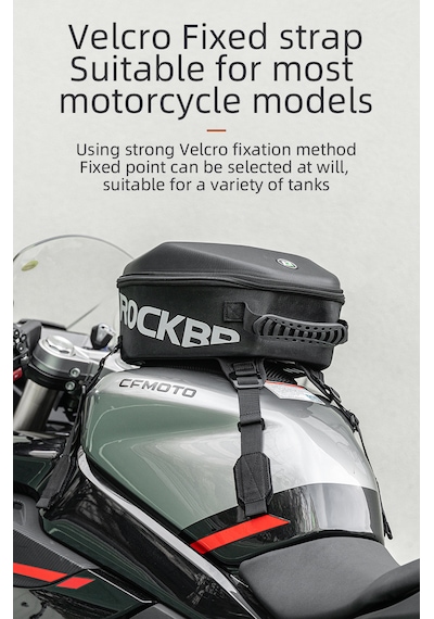 Rockbros 7l Sert Kabuk Hard Shell Bölmeli Motosiklet Tank & Kuyruk Çantası Alüminyum - Siyah